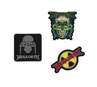Grupo Erik: Set Toppe Termoadesive Megadeth - Set 3 Toppe adesive per Tessuti, Patch Personalizzate dei Megadeth, Toppe Band musicali, Toppe Musica, Megadeth Gadget