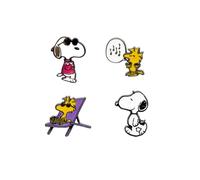 Grupo Erik: Set 4 Spillette Personalizzate di Snoopy Peanuts | Spille Smaltate in Metallo | Idea Regalo per Bambino e Compleanno