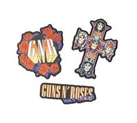 Grupo Erik: Set Di 3 Patch Ricamate Di Guns N' Roses/Toppe per personalizzazione Zaini, Giacche E Abbigliamento- Stile rock & roll