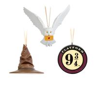 Grupo Erik: Set Decorazioni Natale Harry Potter - Binario 9 3/4, Edvige & Cappello Parlante | Set di 3 Addobbi Natalizi Harry Potter dipinti a mano e con cordoncino, Decorazioni Albero Harry Potter