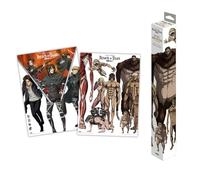 Grupo Erik: Set di 2 Mini Poster Attack on Titan | Pack di 2 Poster da parete di Attack on Titan, 38 x 52 cm, Poster da muro con carta lucida + Adesivo incluso, Attack on Titan Gadget