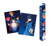 Grupo Erik: Set di 2 Mini Poster Blue Lock | Pack di 2 Poster da parete di Blue Lock, 38 x 52 cm, Poster da muro con carta lucida + Adesivo incluso, Blue Lock Gadget