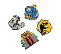 Grupo Erik: Set Di 4 Spille Jurassic Park Per Personalizzare Vestiti, Zaini E Borse | Spille Smaltate Originali Jurassic World