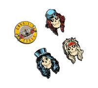 Grupo Erik Set di 4 spille - Guns N' Roses Merch | Spille smaltate, simpatiche spille | Regali con armi e rose sotto i 6,8 kg, regali divertenti per gli amici