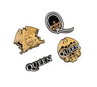 Grupo Erik: Set di 4 Spille rock in metallo con design Queen Spille personalizzate - Accessori rock, spille gioiello per vestiti, gadget Queen