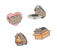 Grupo Erik Set di 4 spille smaltate - Pusheen Cat Gifts | Simpatiche spille da borsa, regali kawaii per gli amanti dei gatti, meno di 6,8 kg, per amici, roba kawaii