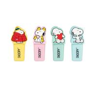 Grupo Erik Set Evidenziatori Pastello Snoopy Peanuts | 4 Mini Evidenziatori Colore Assortiti con Topper 3D, Set Cancelleria Scuola, Snoopy Gadget