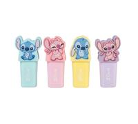 Grupo Erik Set Evidenziatori Pastello Stitch - 4 Mini Evidenziatori Stitch | Colore Assortiti con Topper 3D, Set Cancelleria Scuola, Disney di Lilo e Stitch Gadget