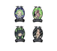 Grupo Erik: Set Spille Beetlejuice | Set 4 Spillette Personalizzate di Beetlejuice, Spille Smaltate in metallo, Regalo Beetlejuice Bambino, Idea regalo Beetlejuice Compleanno