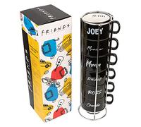 Grupo Erik: Set tazzine caffè Friends | Set da 6 tazzine per il caffè, ognuna con il nome di un personaggio della serie, nere | Set tazzine caffè simpatiche | Friends gadget