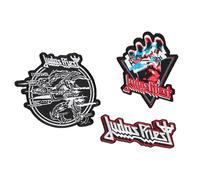 Grupo Erik: Set Toppe Termoadesive Judas Priest - Set 3 Toppe adesive per Tessuti, Patch Personalizzate dei Judas Priest, Toppe Band musicali, Toppe Musica, Judas Priest Gadget