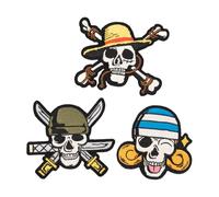 Grupo Erik: Set Toppe Termoadesive One Piece Netflix - Set 3 Toppe adesive per Tessuti, Patch Personalizzate, One Piece Gadget