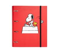 Grupo Erik: Raccoglitore A4 Snoopy, Raccoglitore a 4 anelli con elastico e copertina rigida in cartone, 32 x 27,5 cm, Cartella Portadocumenti A4, Snoopy Gadget, Cancelleria Snoopy, Snoopy accessori