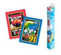 Grupo Erik: Set di 2 Mini Poster Sonic | Pack di 2 Poster da parete di Sonic, 38 x 52 cm, Poster da muro con carta lucida + Adesivo incluso, Sonic Gadget, Poster Gamer