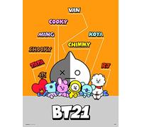 Grupo Erik Stampa Decorativa da Parete BT21 Personaggi, 30x40 cm