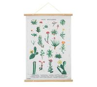 Grupo Erik: Stampa su Tela - Botanical Cacti | Stampa da parete su tela con cornice legno a stecche e corda per appenderla, ideale come decorazione casa o poster da parete vintage