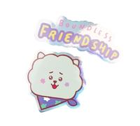 Grupo Erik Stickers Adesivi di BT21 RJ, Pack di 2 stickers, riutilizzabili e resistenti all'acqua, ottimali come decorativi per pc portatile, personalizzati o per pc gaming