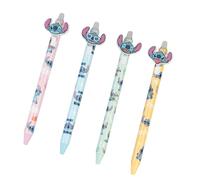 Grupo Erik Stitch Set 4 Penne Gel Cancellabili | Blu a Scatto con Gomma