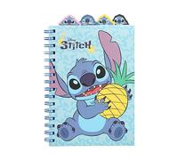 Grupo Erik: Taccuino A5 con Divisori Disney Stitch | Quaderno A5 con anelli e divisori, 4 Separatori personalizzati, copertina morbida e pagine puntinate, Quaderno A5 diviso in sezioni