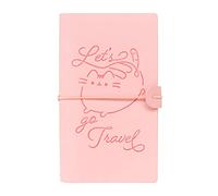 Grupo Erik: Taccuino da viaggio Pusheen | Taccuino pelle sintentica con 2 quaderni,porta tessere e tasca espandibile, 19,6x12 cm, ideale come diario di viaggio, diario di bordo o notebook quaderno