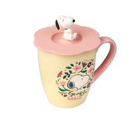 Grupo Erik Tazza Snoopy - Tazza Colazione 350 ml con Coperchio in Ceramica, Colori Vivaci e Ben Dipinta | Snoopy Gadget: Regalo Amica Compleanno