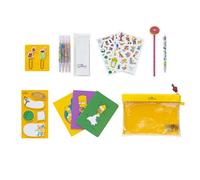 Grupo Erik Astuccio Set Cancelleria The Simpsons - Set Cancelleria Ufficio e Scuola: Astuccio Trasparente con 3 Quaderni A6,Matita, 2 Fermagli,Sticky Notes, 4 Evidenziatori, Adesivi e Penna