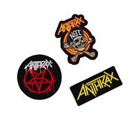 Grupo Erik: Set Toppe Termoadesive Anthrax | Set 3 Toppe adesive per Tessuti, Patch Personalizzate degli Anthrax, Toppe Band musicali, Toppe Musica, Anthrax Gadget