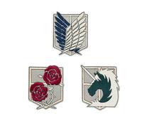 Grupo Erik Toppe Termoadesive Attack on Titan Manga - Set 3 Toppe Adesive per Tessuti | Patch Ricamate per Zaini, Giacche e Borse, Attack on Titan Gadget (10 x 11 cm)