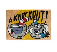 Grupo Erik: Zerbino Cuphead - Zerbino Ingresso Gaming, fabbricato con base in PVC antiscivolo, 40 x 60 cm, zerbino gamer, zerbino videogiochi, zerbino videogame, FGE0055