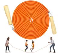 Gruppi Salto Corda, Salto Corda Multiplayer, Miglior Corda Salto Lungo della Squadra con Manico Legno per Sport Scolastico L'attività All'aperto 5 Metri -7 Metri -10 Metri (B Mod. - Arancione, 5M)