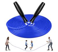 Gruppi Salto Corda, Salto Corda Multiplayer, Miglior Corda Salto Lungo della Squadra con Manico Legno per Sport Scolastico L'attività All'aperto 5 Metri -7 Metri -10 Metri (D Mod. - Blu, 5M)