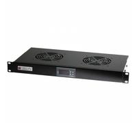Gruppo 2 Ventole 1U per armadi rack 19'' con Termostato LED Nero