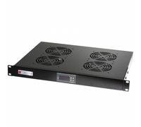 Gruppo 4 Ventole 1U per armadi rack 19'' con Termostato LED Nero