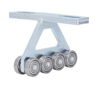 Gruppo carrello a 8 ruote per carichi pesanti con puleggia di tipo T per l'installazione del paranco elettrico nel canale del montante più alto, acciaio al carbonio argentato