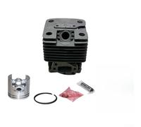 Gruppo cilindro per tosaerba compatibile G4K, corpo in alluminio con foro da 40 mm con valvola e anelli in gomma per una riparazione efficiente del motore, nero