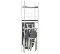 Gruppo da pranzo pieghevole con ripiano in MDF e acciaio - Salva spazio ed elegante per piccoli appartamenti - Nero