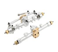 Gruppo di assi anteriori e posteriori del metallo Hoseonfn RC, accessori per parti di aggiornamento, per auto RC Assiale SCX24 1/24 Il titolo ha un totale di 63 caratteri, (Argento)