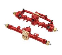 Gruppo di assi anteriori e posteriori del metallo Hoseonfn RC, accessori per parti di aggiornamento, per auto RC Assiale SCX24 1/24 Il titolo ha un totale di 63 caratteri, (Rosso)