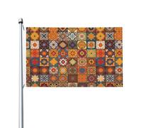 Gruppo di bandiera marocchina geometrica da giardino di benvenuto 90 x 150 cm non sbiadisce su entrambi i lati bandiere da cortile per esterni banner decorazione per cortile portico prato