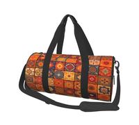Gruppo di borse da viaggio e sportive con motivo geometrico marocchino, di grande capacità, manici ad anello, borse per il fine settimana e borse rotonde possono essere utilizzate sia da uomini che da