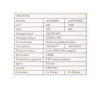 GRUPPO DI CONTINUITA' 600VA/360W LINE INTERACTIVE CON 2 PRESE CON DISPLAY.