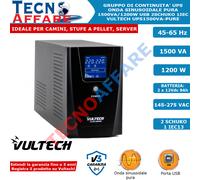 Gruppo Di Continuità UPS 1500VA Onda Sinusoidale Pura Per Server PC DVR Vultech