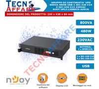UPS GRUPPO DI CONTINUITA' MONTAGGIO A RACK 480 WATT 800VA CON DISPLAY