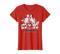 Gruppo di cuccioli Disney 101 Dalmatians Happy Family Maglietta, Donna, Rosso, S