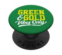 Gruppo di football delle scuole superiori Green & Gold Vibes Only Game Day PopSockets PopGrip Adesivo