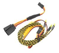 Gruppo di luci per indicatori di direzione a collegamento per auto RC con 4 indicatori a LED e set di cavi a Y, frequenza di lampeggio realistica di 1 Hz per auto RC da corsa su st
