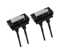 Gruppo di pomelli per WC montato sopra, 6,3 cm, nero | Piastra di pressione rettangolare in ABS con due pulsanti per il rinnovo della cassetta e la manutenzione del bagno