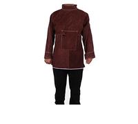 Gruppo di saldatura in pelle con manica, giacca for Apron Long Coat, Giacca for pesante(Brown,XL)