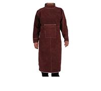 Gruppo di saldatura in pelle con manica, mantello da salda(Brown,XL)