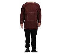 Gruppo di saldatura in pelle, vestito in, isolamento calore del mantello resistente alla fiamma antocalda e tuta protettiva for il saldatore(Brown,XX-Large)